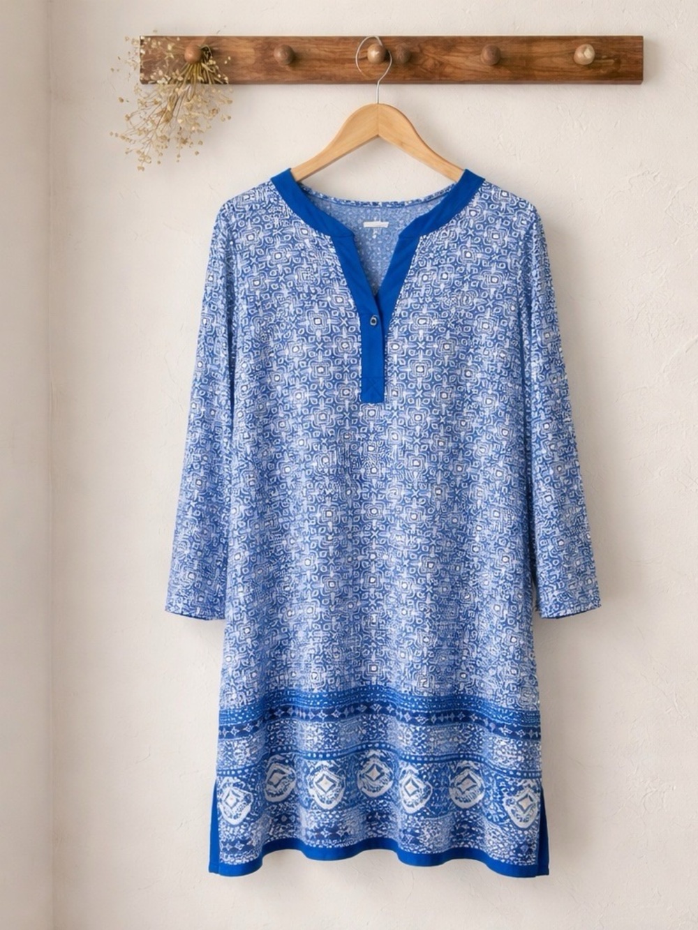 Aqua Blue Lands’ End Dress with Contrasting Trim - Picture 5 of 5